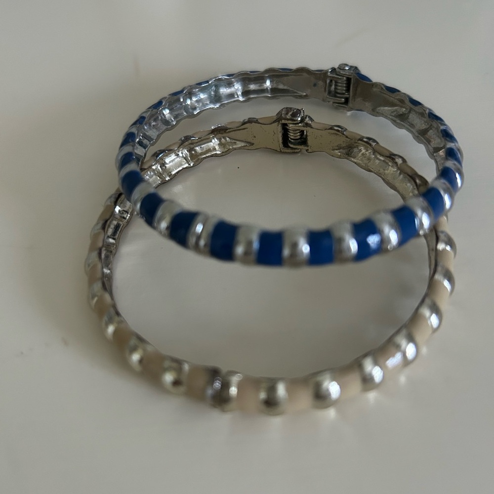 ANN TAYLOR CANDY STRIPE BANGLE BRACELETS